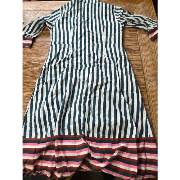 BODEN Mallory striped Midi Shirt Dress sz 8P no waist tie! - Picture 5 of 5